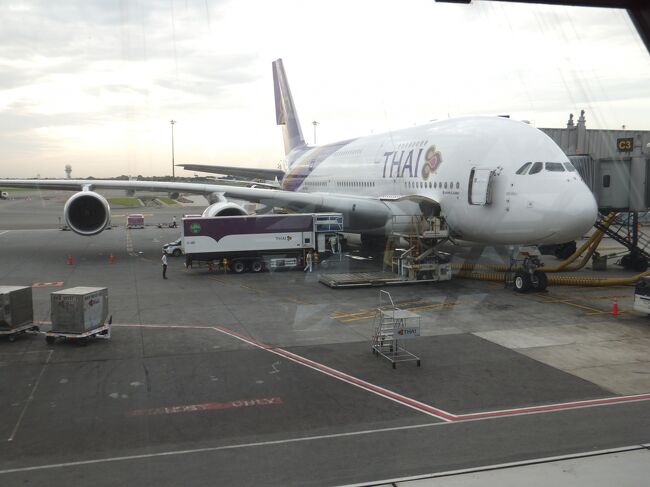 エアバスＡ３８０で日本へ向かいます。