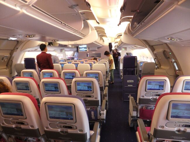 機内。２階席でした。