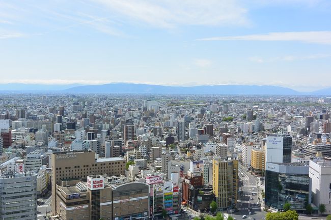 名古屋マリオットアソシアホテルの客室からの眺め。
