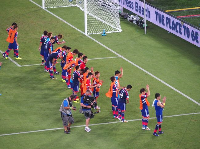 地球の裏側から応援に来てくれたサポに挨拶