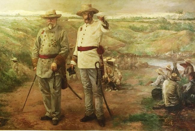 タイトル ：　Govenor Blanco and His Troops<br />作　  者 ： Felix Martines<br />制作年 ： 1895年
