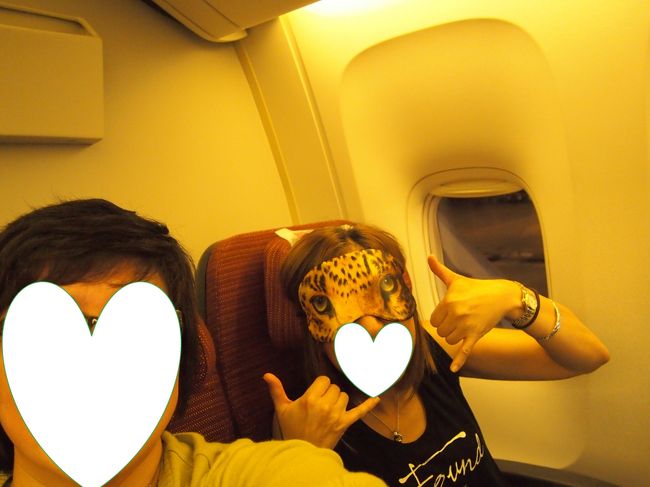 新型エコノミー<br />確かに足元広いかもね。<br /><br />Yちゃんのアイマスク、女豹？