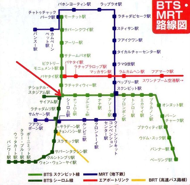 ｂｔｓサイアム駅でのスクウィッヴィット線とシーロム線の乗り換えについて バンコク タイ の旅行記 ブログ By さいたまさん フォートラベル