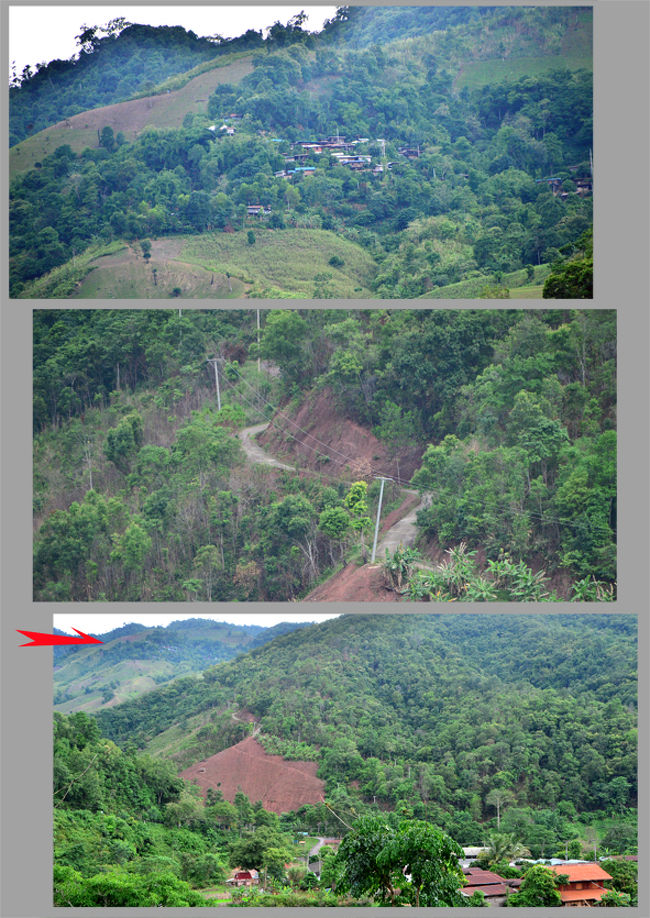 山の上にも集落が見えます、急な坂道を登らなければ行けない場所ですが、あの高台から見る景色は、住めば都なんでしょうね。