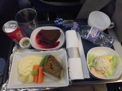 行きのフライトは

２月２８日　のＢＡ８便
羽田　９：４５　→　ヒースロー　１３：２０
約３時間の乗り継ぎで
ヒースロー　１６：３０　→　スキポール　１８：４５

です。

久々の欧州便なのでプレミアムエコノミーを予約しました。

写真にはありませんですが２−４−２のシート並びで
シートピッチも多少広いようです。
でも気分的にはひと昔前のエコノミーと同等かも。

昼食もメインの食材だけはエコノミーと比べアップグレードされている（らしいです？）
