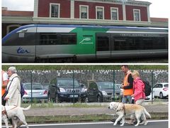 定刻通12時、ル・ピュイ・アン・ブレイ駅に1到着。

介助犬を連れた人たちが降りると、すぐさま駅から駅員かボランティアかわかりませんが駆けつけ付き添っていました。

こういう光景はピレネーの聖地ルルドでも見ました。
