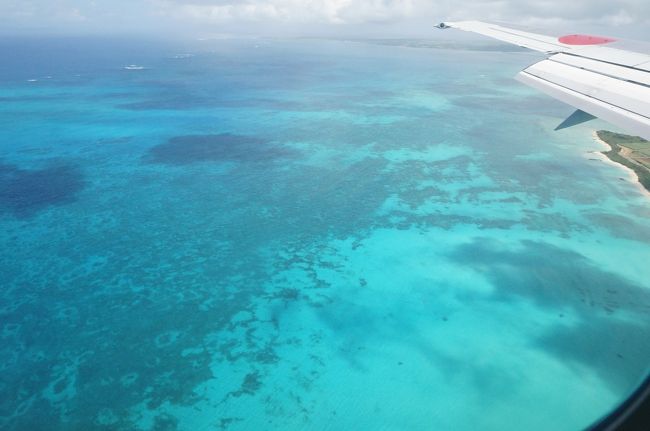 宮古島に到着！上空からの海の色に早速感動~♪