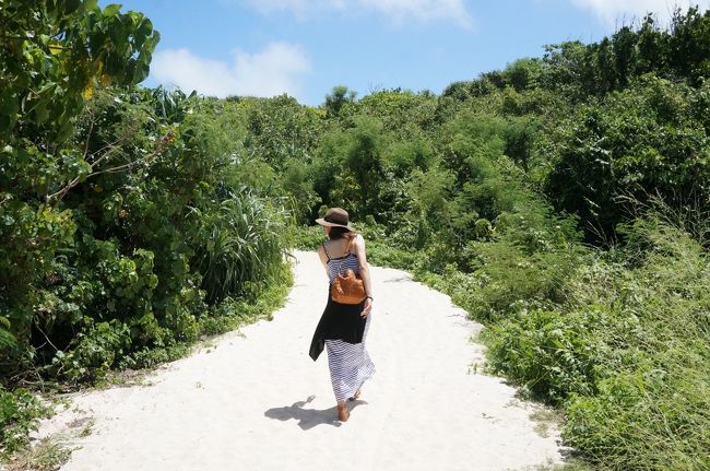 駐車場からビーチまで砂山を少々歩きます。夏は相当汗かきます…