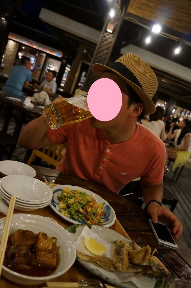 オリオンとグルクン、ラフテー、チャンプルーと沖縄定番料理を頂きました。
