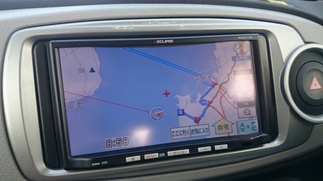 ナビでは道なき海上を渡っていますw