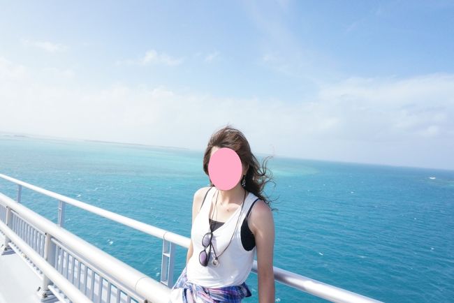 台風前ということで強風！でも海の色はキレイでした！