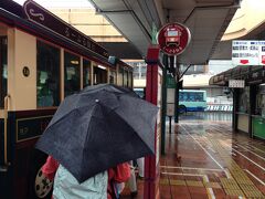 こんな感じのバス停なのですぐにわかると思います。

こんな天気だから言わせてもらいますが、駅から傘さす事無く来られるようにしてほしいですね。
