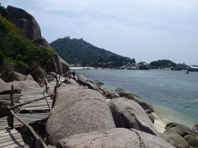 島の手前にこのような道が続いています。