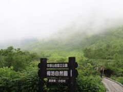 栂池自然園に到着。約４時間のトレッキング開始です。