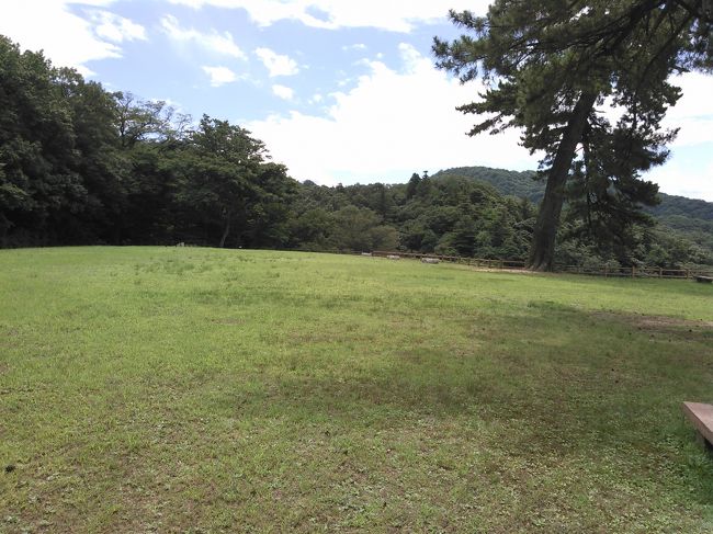 天球丸跡。今は芝生が広がっています