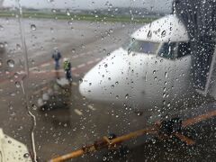 東京はあいにくの雨模様です。羽田空港からスカイマークで新千歳空港を目指します。