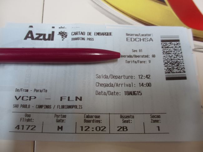 カンピーナスからAzulにてフロリッパに出発
