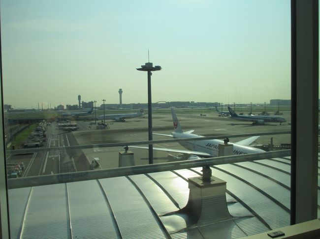 今回は、免税店でのショッピングはないので、時間までここでのんびり。飛行機がたくさん見られるのがうれしい！。