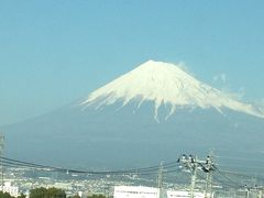 運よく車窓から富士山が見えました。しかし新幹線の中から富士山の写真を撮るのはなかなか難しいのね