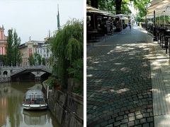 聖フランシスコ教会があるプレシェーレン広場前を流れていくリュブリャニツァ川。
全長４１ｋｍのその半分は、鍾乳洞などの地下を流れる川なんだそうです。
リュブリャニツァ川自体は大河ではありませんが、リュブリャーナを過ぎた後はサヴァ川に合流し、その後はセルビアのベオグラードでドナウ川に注いでいるんだそう。

リュブリャーナではクルーズ船も出ていて、乗り場が数ヶ所にあります。
乗ってみたい方は、看板や三本橋そばの観光案内所で詳細をチェックしてみては？