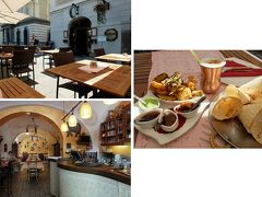 お洒落なレストランが多いリュブリャニツァ川沿いで見つけたインド料理店のナマステ。
辛い物好きのSUR SHANGHAIにとっては、欠かせないんです。

この日は軽く食べようとパパダム（豆粉で作って焼いたり揚げたりしたパリパリのお煎餅風前菜）と野菜のパコーラー（ピリ辛の衣のフリッター）、それにプレーンなラッシー（ヨーグルト・ドリンク）をオーダー。

どれも手抜き無しのおいしさ。
でも盛りがよくて食べきれず、パパダムは持ち帰りにしてもらったところ、ロート状の形を崩さないよう、アルミ箔で一個ずつ包んであって細かい心遣い。

ここはメインのカレー類もきっとおいしいでしょうね。
結局はお昼のお試しだけに終わってしまって残念。
次の機会があれば、戻って行きたいレストラン！
