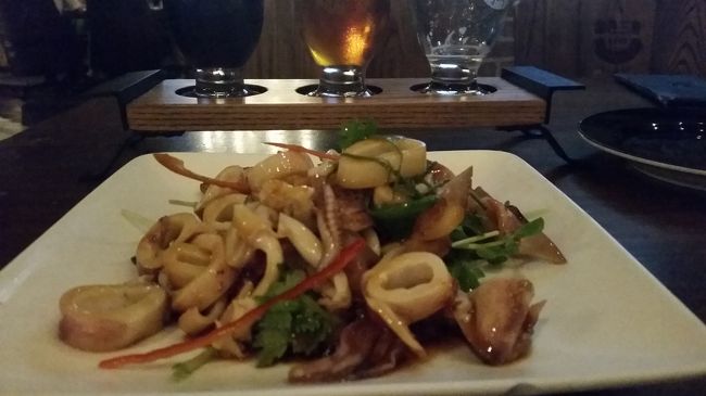 イカはいい感じの火の通り具合で、美味しいです。