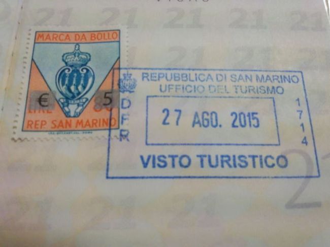 5ユーロの入国スタンプ at Tourist Information