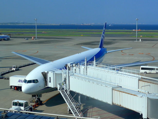 スイートラウンジからは63番搭乗口が見える．1537　代替機が入ったようだ．ラウンジより出る．