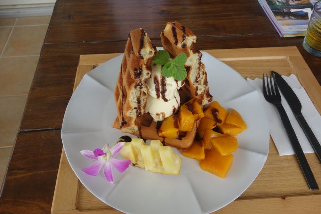 次男、食べられるものないとかいって、ちゃっかりワッフル。<br /><br />すべて、ちゃんとシェアしましたよ〜。