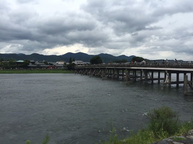 嵐山の渡月橋までぶらぶら歩きます。<br /><br />京都は年に何回も来ていますが、嵐山方面は久しぶりでした。<br /><br />一時間ほど歩き、また嵯峨嵐山まで戻り神戸に帰りました。<br /><br />もう少し時間があれば、岐阜や滋賀にも寄り町歩きをしたいと思いましたが、次回のお楽しみにしましょう。<br /><br />新幹線での移動も良いですが、この時期にある青春18切符での移動もまたオツなものですね<br />〜