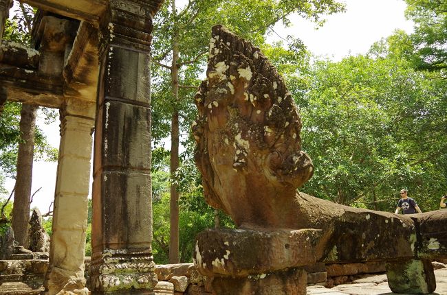 クタクタになるまで満喫し、バンテアイ・クディを後にします。<br /><br />参道にお土産屋があり、ちょっと覗いたら売り子のお姉さんに捕まった。<br />買え買え攻撃（笑）<br />最初いらない、と断っていたのですがよく考えると翌日着るパンツが必要かも。<br />いくら？と聞くと２０ドル！ペラッペラの裾がすぼまったタイパンツ風（アリババって連呼してた。そういうんでしょうか？）のやつで！<br />冗談、高すぎ、と値切ることあっという間に7ドルまで下がった。<br />ここから下がらない・・・ムムム・・・<br />じゃあ、7ドルでいいからタンクトップも付けてよ、と交渉成立。<br />暑さで交渉面倒になったから買っちゃったけど、絶対まだまだいけた・・・<br /><br />でも今年の夏、日本でも重宝して着まくったので元は取ったと思い満足、かな。