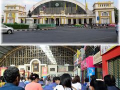 バンコク駅（ファランポー駅）と駅構内
お坊さんの席は区別されていて一般の人は座れません。
