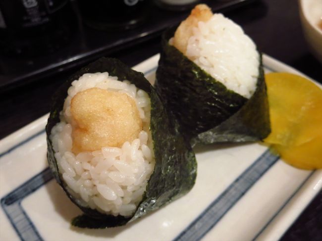 天むす<br /><br />他にも頼みましたが、手羽先食べていたので写真ないです。