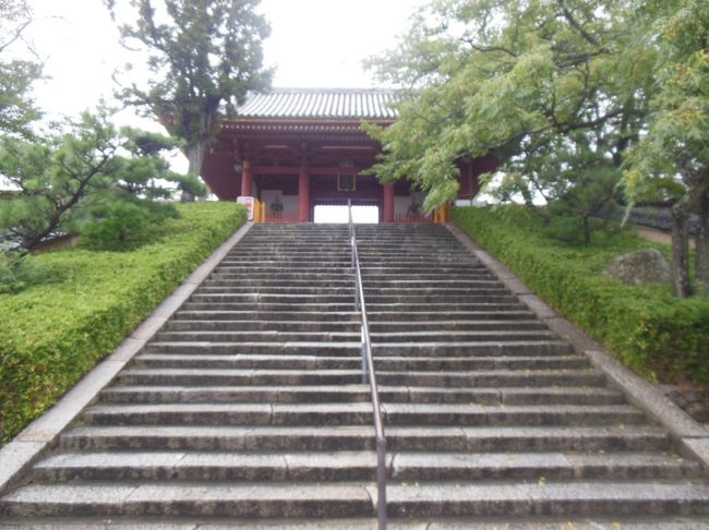 夢殿を後にして、再びバスに乗車。西名阪自動車道を走り、大阪府南河内郡太子町の聖徳太子の墓所とされる叡福寺古墳のある叡福寺へ。寺伝によれば、聖徳太子は聖徳太子は生前にこの地を墓所と定めたという。聖徳太子とその母及びその妃が眠る。写真は叡福寺南大門。