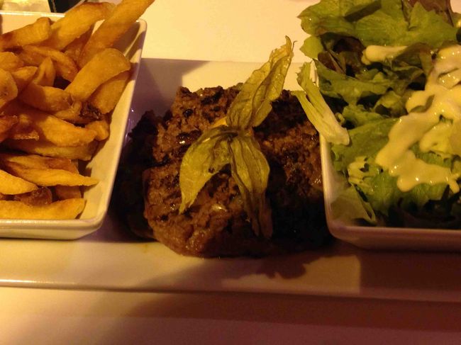 パリに来たら絶対にタルタルステーキがおすすめです！<br />生肉が苦手、不安な方には厳しいかもしれませんが。。。<br /><br />母は良く焼けた（ナイフが通らない程にウェルダン）の子羊肉を食べてました。<br /><br />お腹いっぱいになって、Porte de Clignancourt駅にあるホテルへ。<br />無事パリ1日目が終了です☆<br />