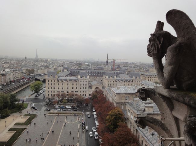 ノートルダム寺院の塔に昇ってみました。<br />そこそこ体力を消耗しますが、Disney映画『ノートルダムの鐘』に出てくるガーゴイル達に会えるのでおすすめです。笑