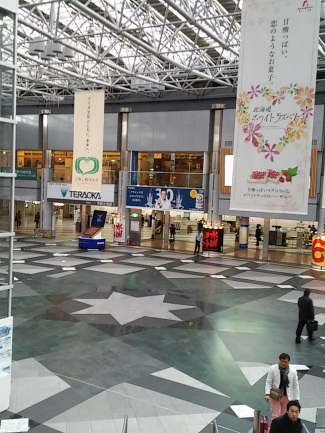 早朝の新千歳空港です。<br />自宅側から空港行きのバスに乗り、高速利用で1時間弱。<br /><br />今回はマイルを貯めたいのでJALにしてもらいました。<br />初sky next〜\(^o^)／  