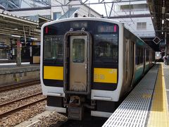常陸大子駅から1時間16分で水戸駅に到着。