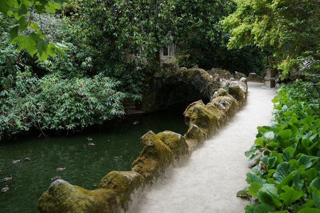 外に出て歩いていきます。池があったり、滝があったり、本当に広い庭園です。