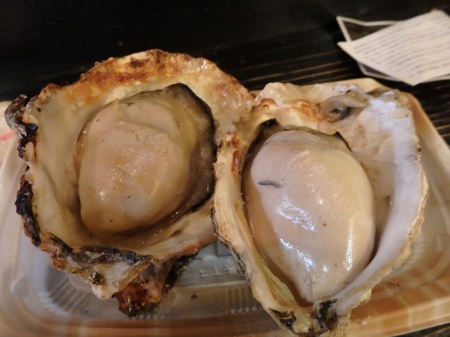 焼き牡蠣。<br />ぷりぷりですっごくおいしかったです！