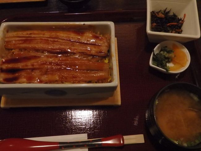 チェックインをしてまずはおひるごはん！<br />ということで、「まめだぬき」さんでアナゴを食べます。<br />たくさん用意しているみたいですぐ出てきます。<br />そして、やわらかくてほわほわでめっちゃおいしい！<br />もう一回食べたかった！