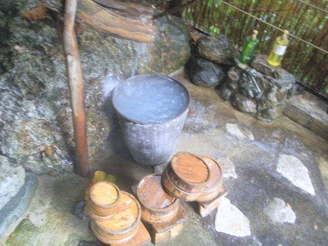 少し白濁したお湯が、流れ出ています。