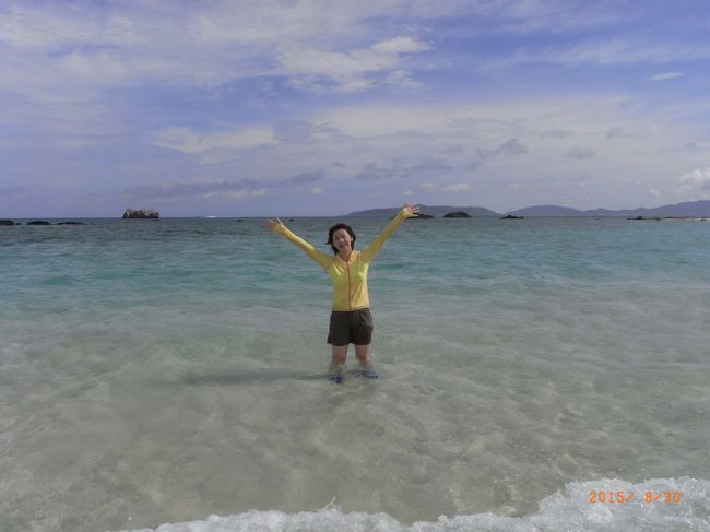 海水が膝くらいになってきたよ！