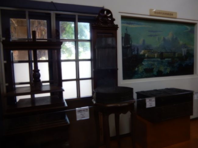 安平古堡の史跡記念館展示室内