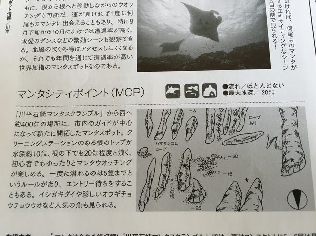 2本目は　『マンタシティポイント』<br /><br />ここでの注意は…<br /><br />ガイドの指示に必ず従うこと！！<br /><br />決してマンタを追いかけない！！<br /><br /><br />石垣島　ポイント　マンタシティ<br /><br />エントリー　　１０：３９<br /><br />エキジット　　１１：３６<br /><br />潜水時間　　　５７分<br /><br />最大水深　　　１１．９ｍ<br /><br />透明度　　　　１５ｍ