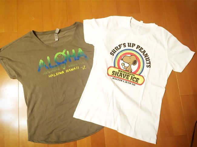 今年もここでTシャツを購入しました（JTB割引特典あり）。生地もデザインも種類豊富で着やすいので気に入っています。左のALOHA Tシャツは柔らかい手触りで着心地抜群。右は日焼けスヌーピーとのコラボ商品！ 期間限定販売だったようです。ラッキー☆