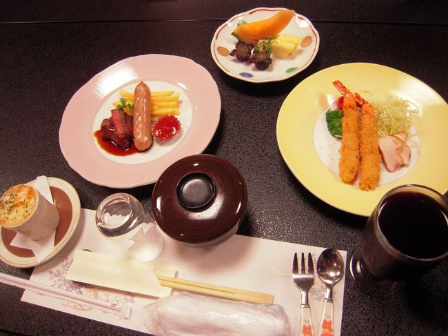 子供用料理。超豪華♪<br />お肉は信州牛のステーキだそう。贅沢だ。。