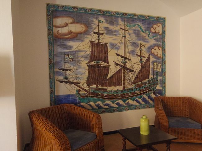 きれいなタペストリーがかかった一角。