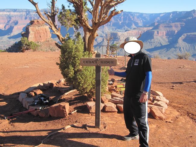 1時間くらいトレイルし、シーダーリッチへ到着、ひとまず、ここで小休止。中国から来ている若い女性の２人組に写真を写してもらいました。