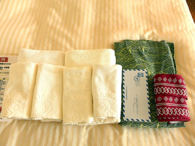 色々なサイズの浴衣とタオルは2組用意されます